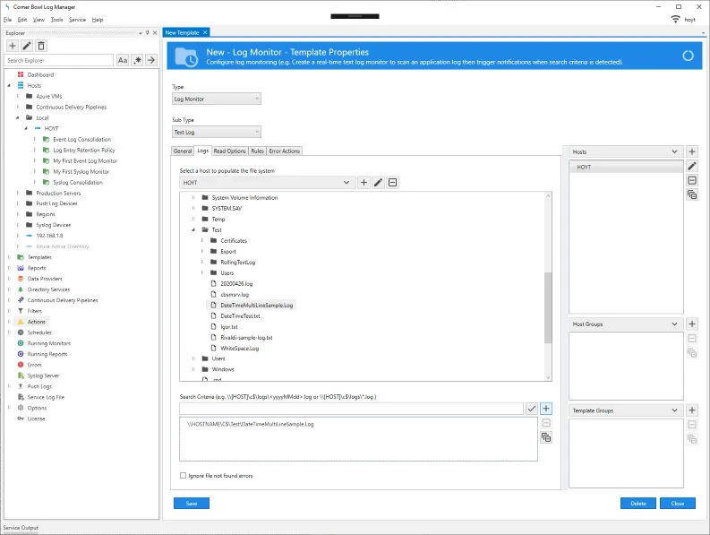 Application Log Montior Template