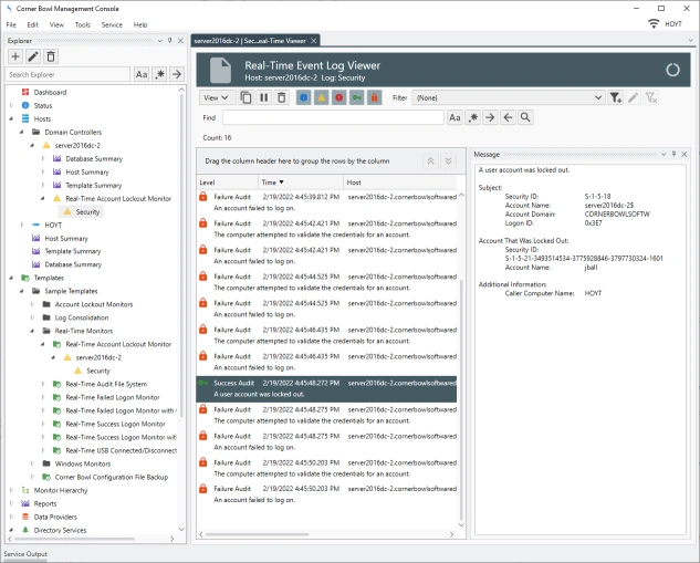 Real-Time Account Lockout Viewer