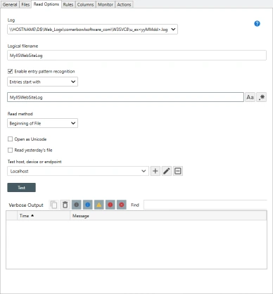 IIS Log File Read Options