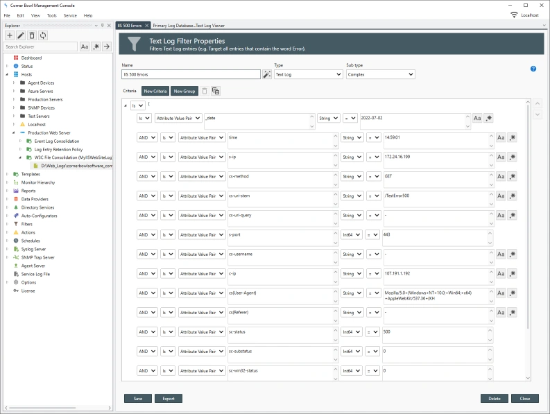 IIS 500 Error Filter