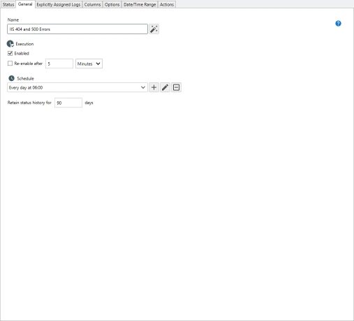 IIS Log Report General Properties