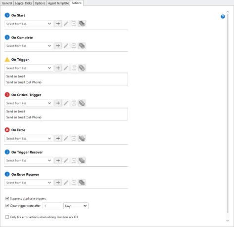 Disk Monitor Email Notification Properties View