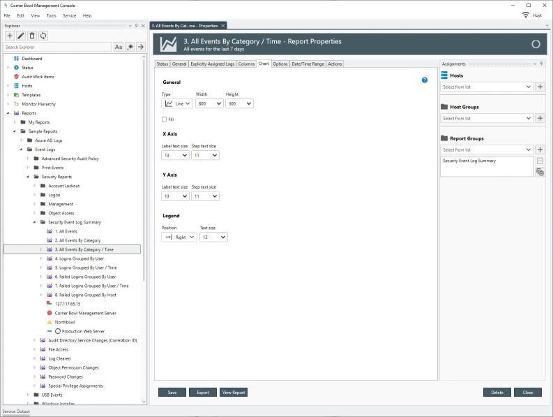 SIEM chart settings