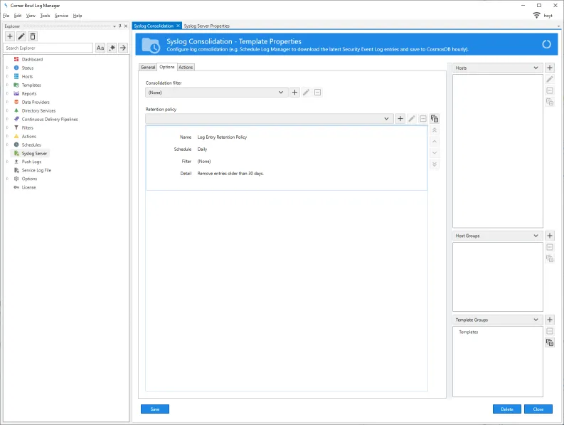 Syslog Consolidation Options