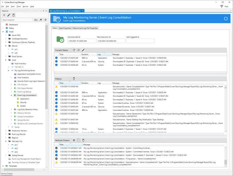 Centralized Event Log Consolidation in Action