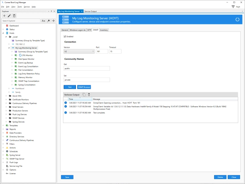 SNMP Device Configuration