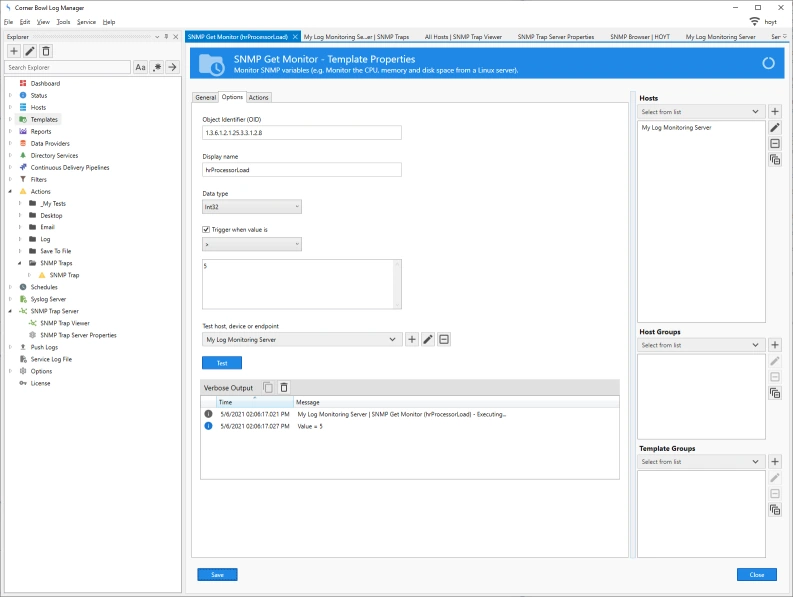 SNMP Variable Monitor Configuration