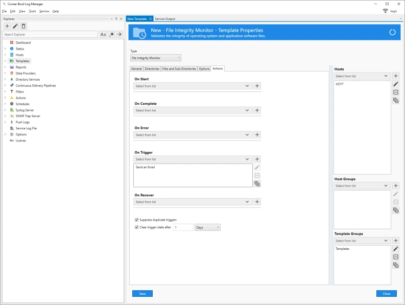 Actions and Host Assignment