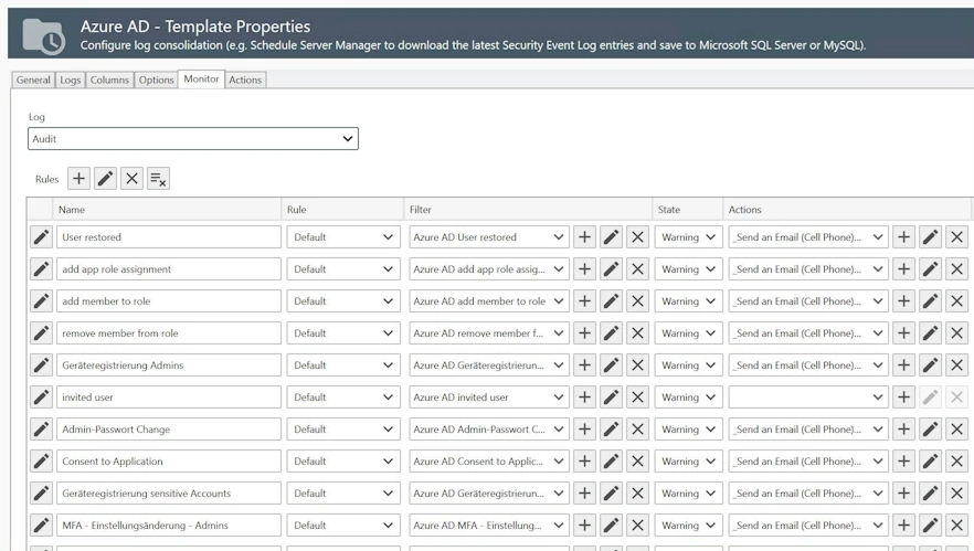 Azure Audit Log Monitors