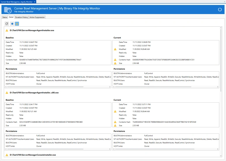 File Integrity Monitor Status