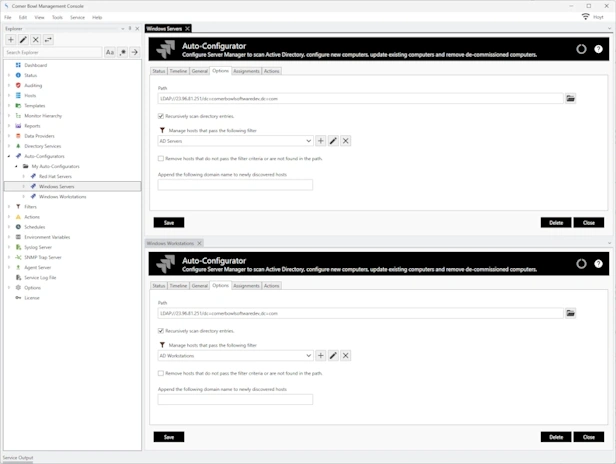 Auto-Configurator Properties View