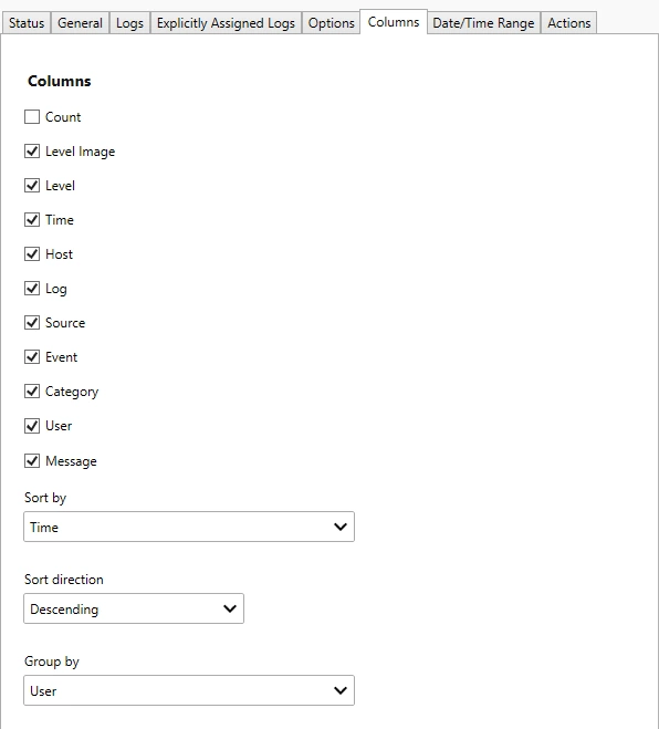 Print Audit Report Columns