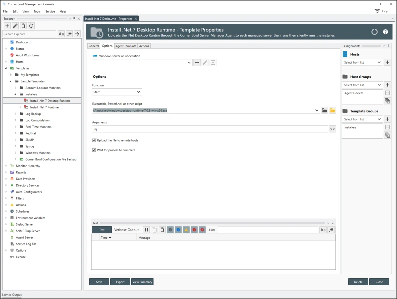 Task Scheduler Properties View