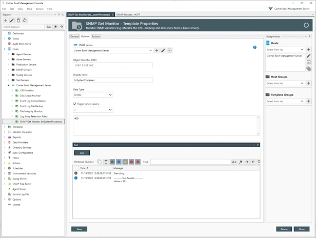 SNMP Get Monitor Template Properties