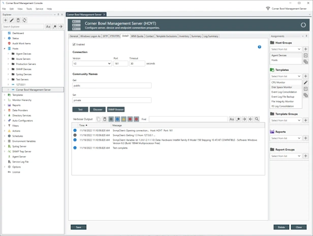 SNMP Managed Device Properties